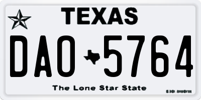 TX license plate DAO5764