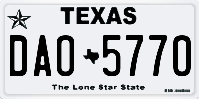 TX license plate DAO5770
