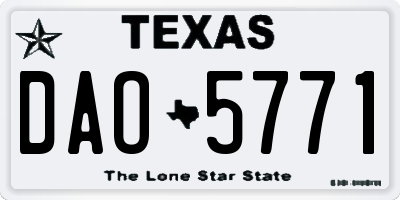 TX license plate DAO5771