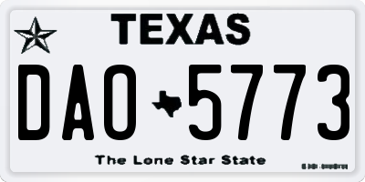 TX license plate DAO5773