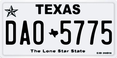 TX license plate DAO5775