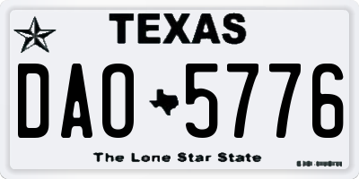 TX license plate DAO5776