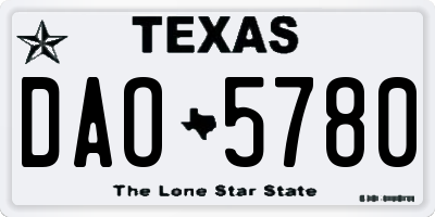 TX license plate DAO5780