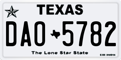TX license plate DAO5782