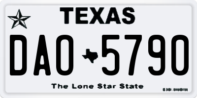 TX license plate DAO5790