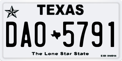 TX license plate DAO5791