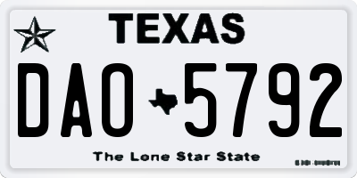 TX license plate DAO5792