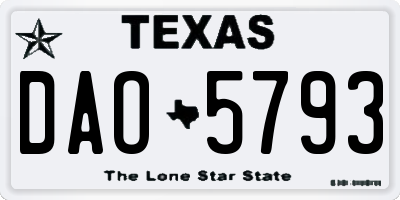 TX license plate DAO5793