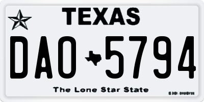 TX license plate DAO5794