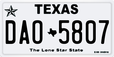 TX license plate DAO5807