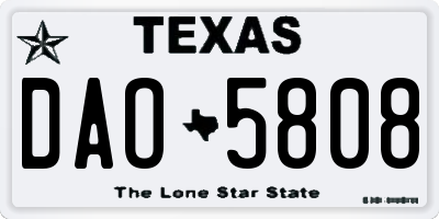 TX license plate DAO5808