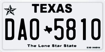 TX license plate DAO5810