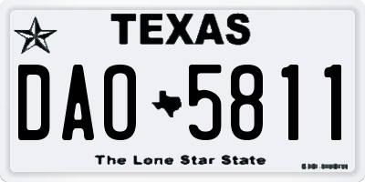 TX license plate DAO5811