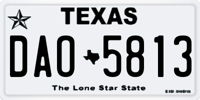 TX license plate DAO5813