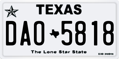 TX license plate DAO5818