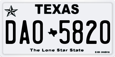 TX license plate DAO5820