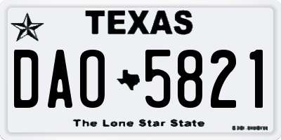 TX license plate DAO5821