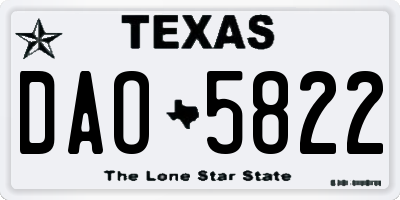 TX license plate DAO5822