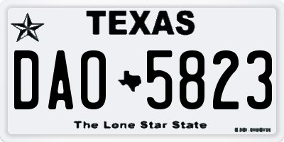 TX license plate DAO5823