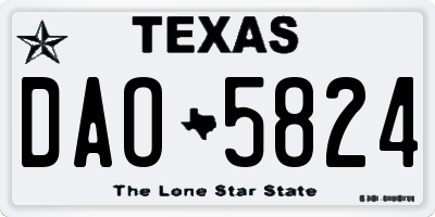 TX license plate DAO5824