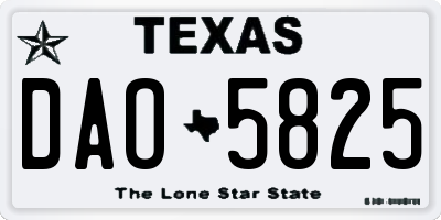 TX license plate DAO5825