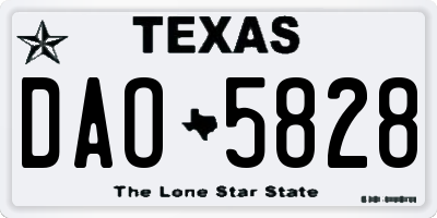 TX license plate DAO5828