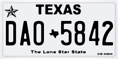 TX license plate DAO5842