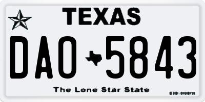 TX license plate DAO5843