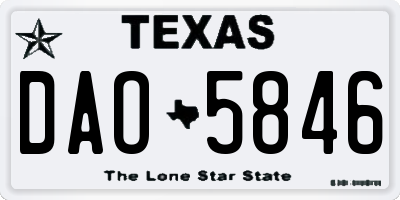 TX license plate DAO5846