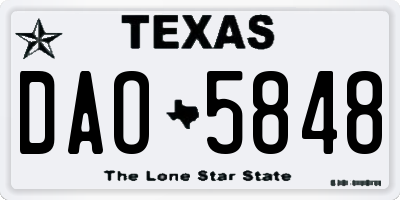 TX license plate DAO5848
