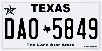 TX license plate DAO5849