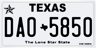 TX license plate DAO5850