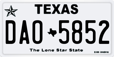 TX license plate DAO5852