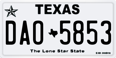 TX license plate DAO5853