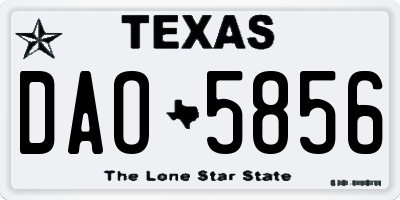 TX license plate DAO5856
