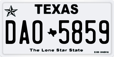TX license plate DAO5859