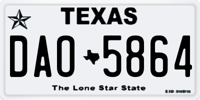 TX license plate DAO5864