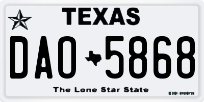 TX license plate DAO5868