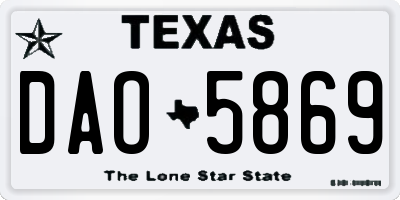 TX license plate DAO5869