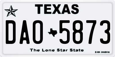 TX license plate DAO5873