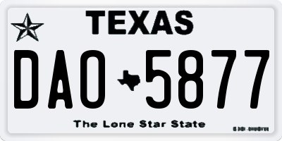 TX license plate DAO5877