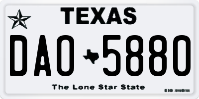 TX license plate DAO5880