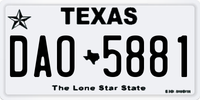 TX license plate DAO5881