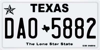 TX license plate DAO5882