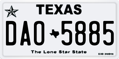 TX license plate DAO5885