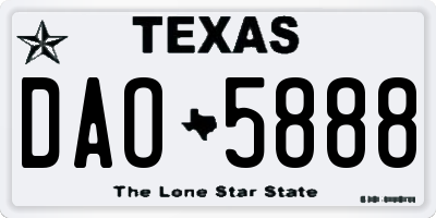 TX license plate DAO5888