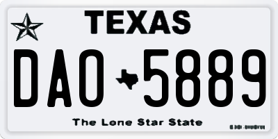 TX license plate DAO5889