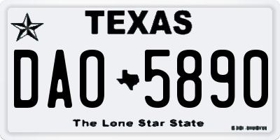 TX license plate DAO5890