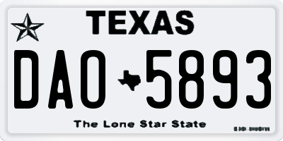 TX license plate DAO5893