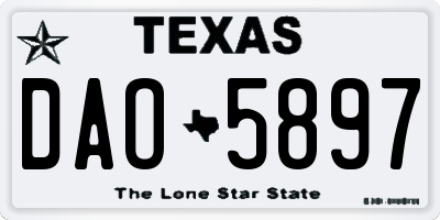 TX license plate DAO5897